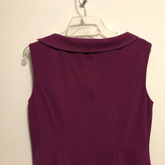 Ellen Tracy NWT Sheath Dress Fully Lined Asymmetric Front Ruffle Sz 12 in Berry - Picture 10 of 16